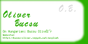 oliver bucsu business card
